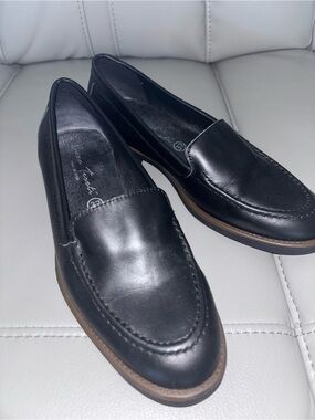 Enzo Tesoti Black Leather Loafers Size 37 NEW